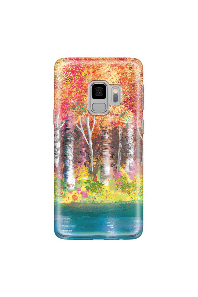 SAMSUNG - Galaxy S9 - Soft Clear Case - Calm Birch Trees