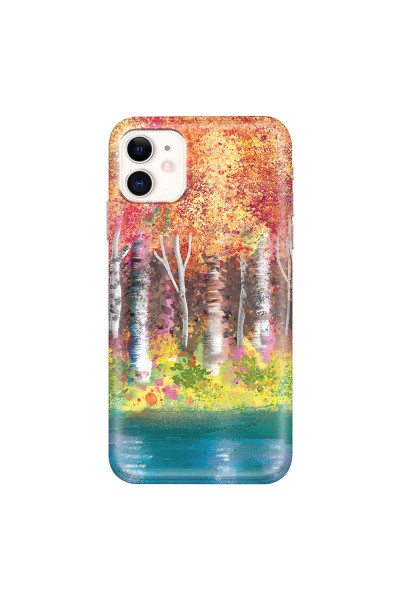 APPLE - iPhone 11 - Soft Clear Case - Calm Birch Trees