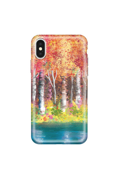 APPLE - iPhone X - Soft Clear Case - Calm Birch Trees