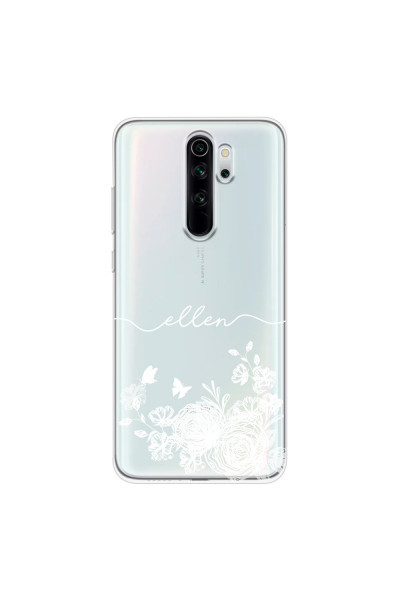 XIAOMI - Xiaomi Redmi Note 8 Pro - Soft Clear Case - Handwritten White Lace