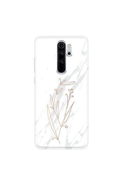 XIAOMI - Xiaomi Redmi Note 8 Pro - Soft Clear Case - White Marble Flowers