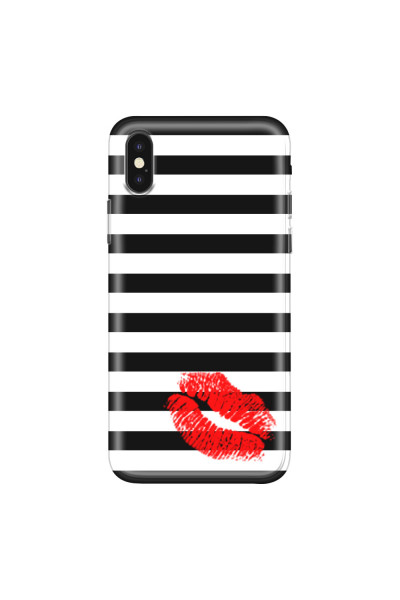 APPLE - iPhone XS Max - Soft Clear Case - B&W Lipstick