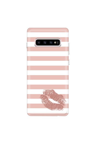 SAMSUNG - Galaxy S10 - Soft Clear Case - Pink Lipstick