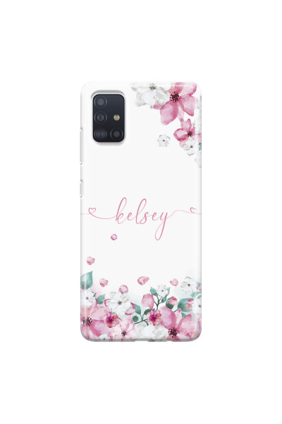 SAMSUNG - Galaxy A51 - Soft Clear Case - Watercolor Flowers Handwritten