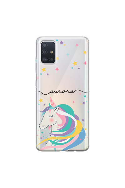 SAMSUNG - Galaxy A71 - Soft Clear Case - Clear Unicorn Handwritten