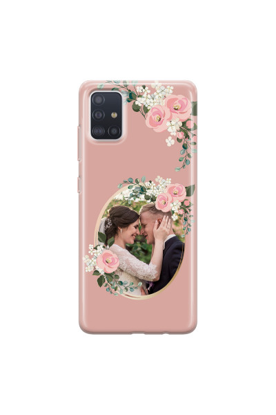 SAMSUNG - Galaxy A71 - Soft Clear Case - Pink Floral Mirror Photo