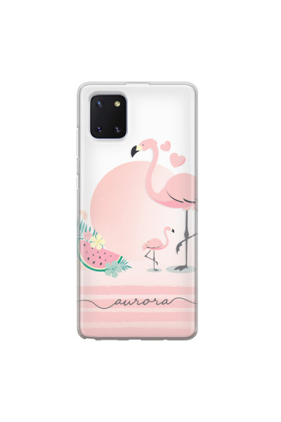 SAMSUNG - Galaxy Note 10 Lite - Soft Clear Case - Flamingo Vibes Handwritten