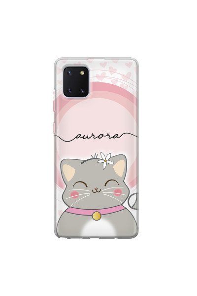 SAMSUNG - Galaxy Note 10 Lite - Soft Clear Case - Kitten Handwritten