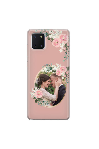 SAMSUNG - Galaxy Note 10 Lite - Soft Clear Case - Pink Floral Mirror Photo
