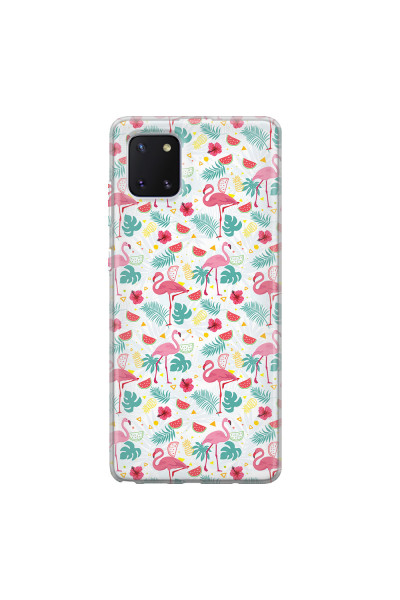 SAMSUNG - Galaxy Note 10 Lite - Soft Clear Case - Tropical Flamingo II
