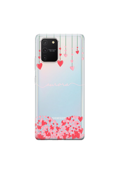 SAMSUNG - Galaxy S10 Lite - Soft Clear Case - Love Hearts Strings Pink