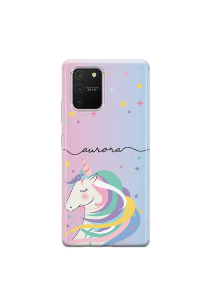 SAMSUNG - Galaxy S10 Lite - Soft Clear Case - Pink Unicorn Handwritten
