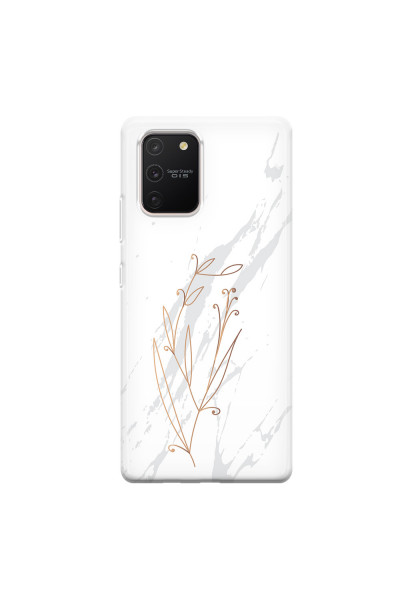 SAMSUNG - Galaxy S10 Lite - Soft Clear Case - White Marble Flowers