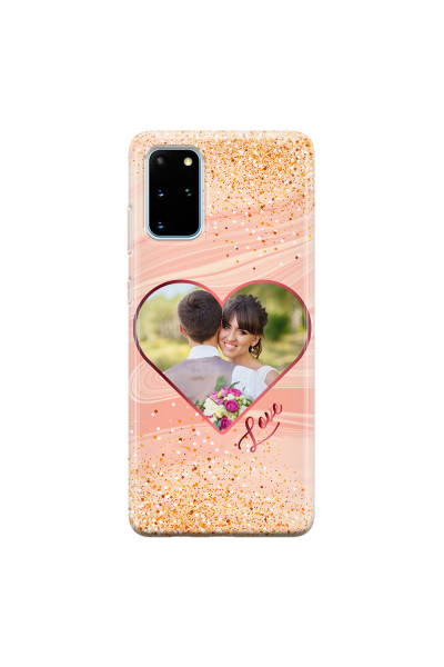 SAMSUNG - Galaxy S20 Plus - Soft Clear Case - Glitter Love Heart Photo