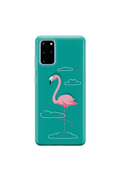 SAMSUNG - Galaxy S20 - Soft Clear Case - Cartoon Flamingo