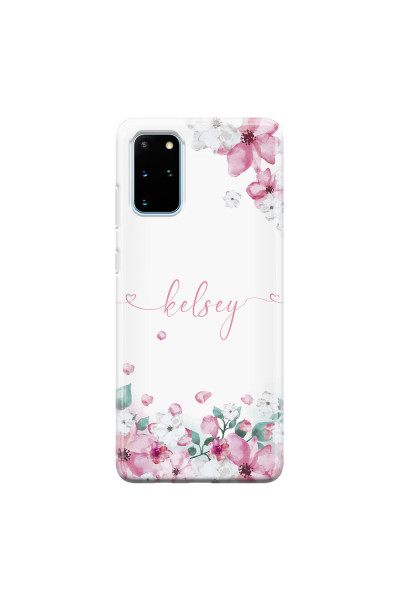 SAMSUNG - Galaxy S20 - Soft Clear Case - Watercolor Flowers Handwritten