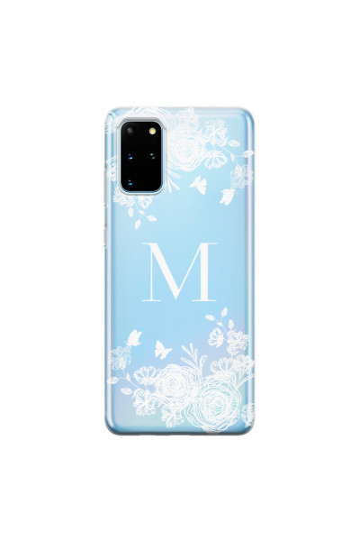 SAMSUNG - Galaxy S20 - Soft Clear Case - White Lace Monogram