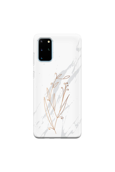 SAMSUNG - Galaxy S20 - Soft Clear Case - White Marble Flowers