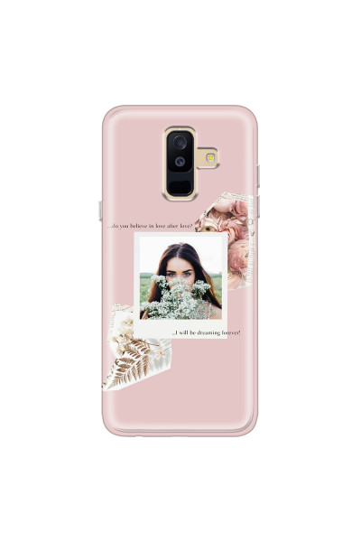SAMSUNG - Galaxy A6 Plus 2018 - Soft Clear Case - Vintage Pink Collage Phone Case