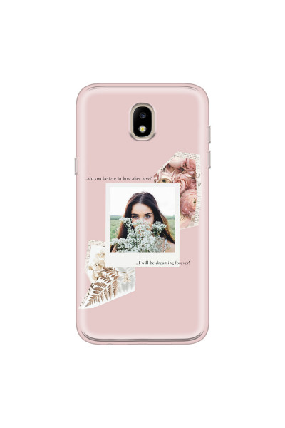 SAMSUNG - Galaxy J3 2017 - Soft Clear Case - Vintage Pink Collage Phone Case