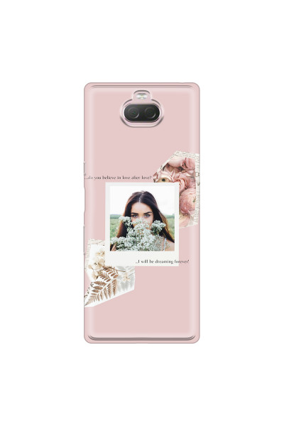 SONY - Sony Xperia 10 Plus - Soft Clear Case - Vintage Pink Collage Phone Case