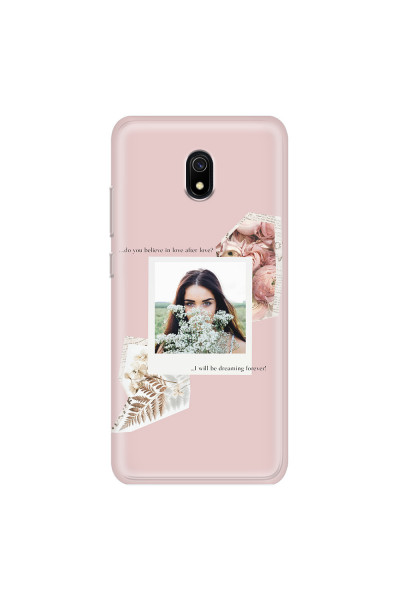 XIAOMI - Redmi 8A - Soft Clear Case - Vintage Pink Collage Phone Case