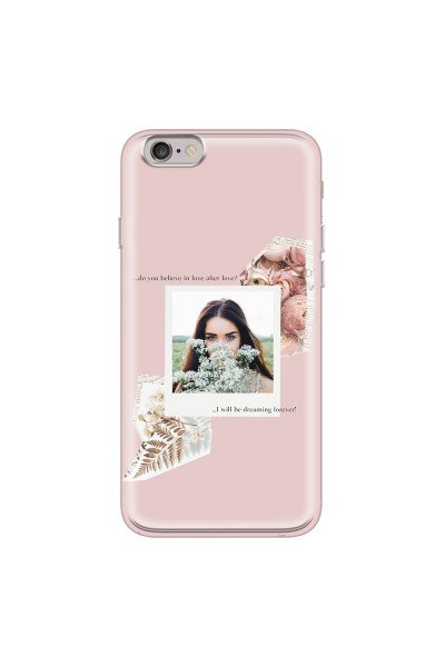APPLE - iPhone 6S - Soft Clear Case - Vintage Pink Collage Phone Case