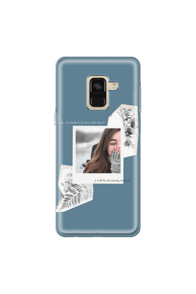 SAMSUNG - Galaxy A8 - Soft Clear Case - Vintage Blue Collage Phone Case