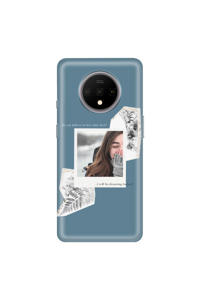ONEPLUS - OnePlus 7T - Soft Clear Case - Vintage Blue Collage Phone Case