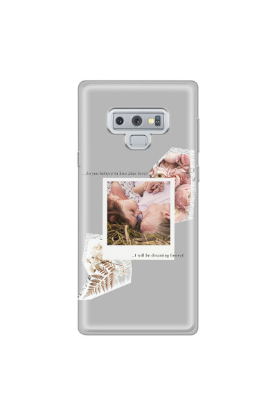 SAMSUNG - Galaxy Note 9 - Soft Clear Case - Vintage Grey Collage Phone Case