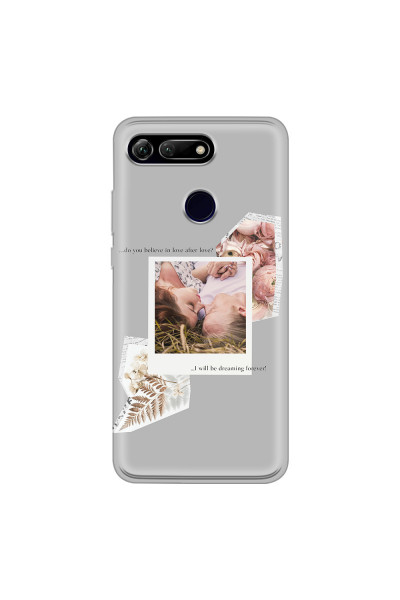 HONOR - Honor View 20 - Soft Clear Case - Vintage Grey Collage Phone Case