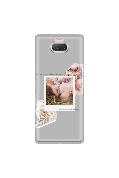 SONY - Sony Xperia 10 Plus - Soft Clear Case - Vintage Grey Collage Phone Case