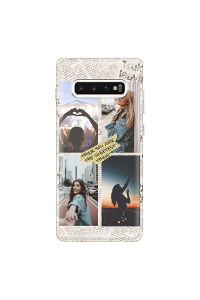SAMSUNG - Galaxy S10 Plus - Soft Clear Case - Newspaper Vibes Phone Case