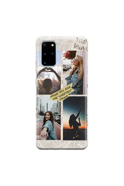 SAMSUNG - Galaxy S20 Plus - Soft Clear Case - Newspaper Vibes Phone Case