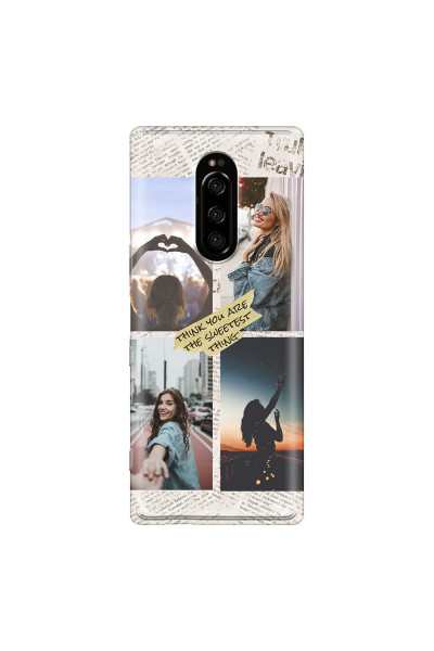 SONY - Sony Xperia 1 - Soft Clear Case - Newspaper Vibes Phone Case
