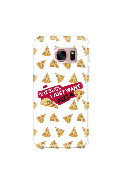 SAMSUNG - Galaxy S7 - Soft Clear Case - Want Pizza Men Phone Case