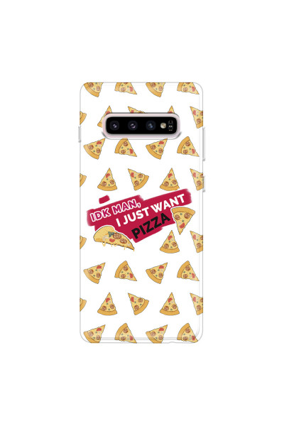 SAMSUNG - Galaxy S10 - Soft Clear Case - Want Pizza Men Phone Case