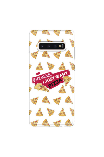SAMSUNG - Galaxy S10 Plus - Soft Clear Case - Want Pizza Men Phone Case