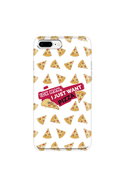 APPLE - iPhone 7 Plus - Soft Clear Case - Want Pizza Men Phone Case