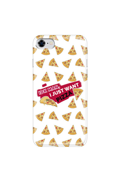 APPLE - iPhone 8 - Soft Clear Case - Want Pizza Men Phone Case