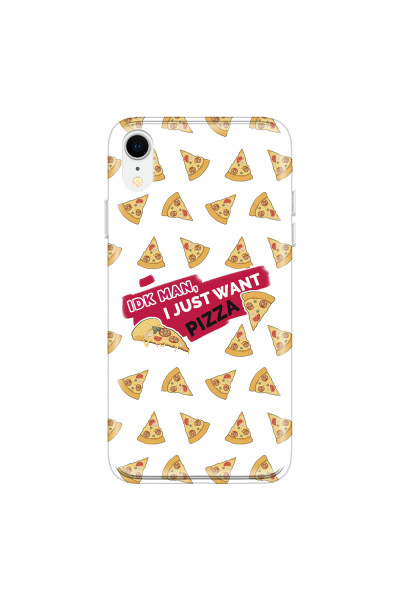 APPLE - iPhone XR - Soft Clear Case - Want Pizza Men Phone Case