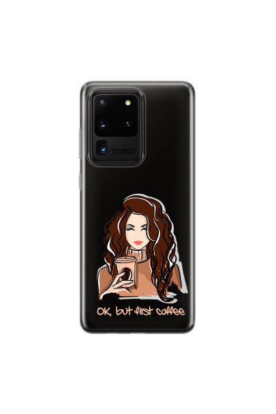 SAMSUNG - Galaxy S20 Ultra - Soft Clear Case - But First Coffee Light