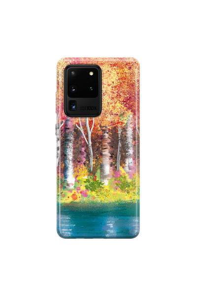 SAMSUNG - Galaxy S20 Ultra - Soft Clear Case - Calm Birch Trees
