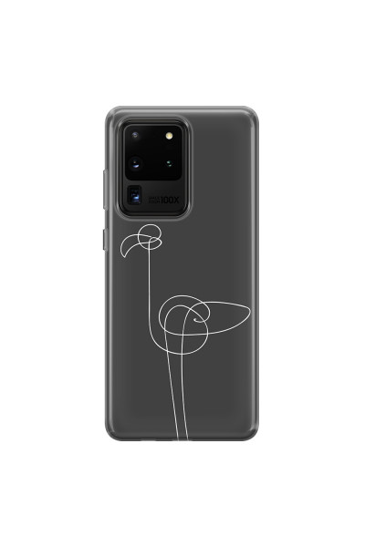 SAMSUNG - Galaxy S20 Ultra - Soft Clear Case - Flamingo Drawing