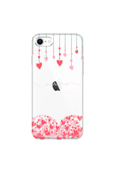APPLE - iPhone SE 2020 - Soft Clear Case - Love Hearts Strings Pink