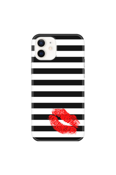 APPLE - iPhone 12 Mini - Soft Clear Case - B&W Lipstick