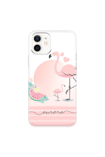 APPLE - iPhone 12 Mini - Soft Clear Case - Flamingo Vibes Handwritten