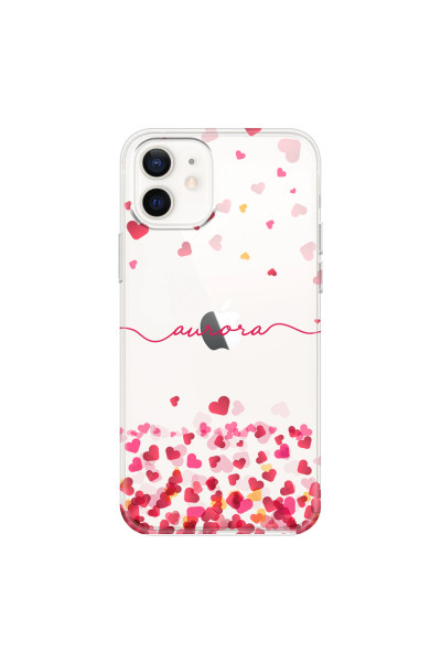 APPLE - iPhone 12 Mini - Soft Clear Case - Scattered Hearts