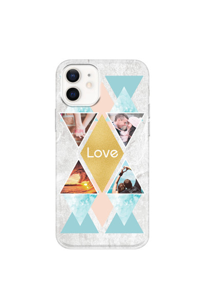 APPLE - iPhone 12 Mini - Soft Clear Case - Triangle Love Photo