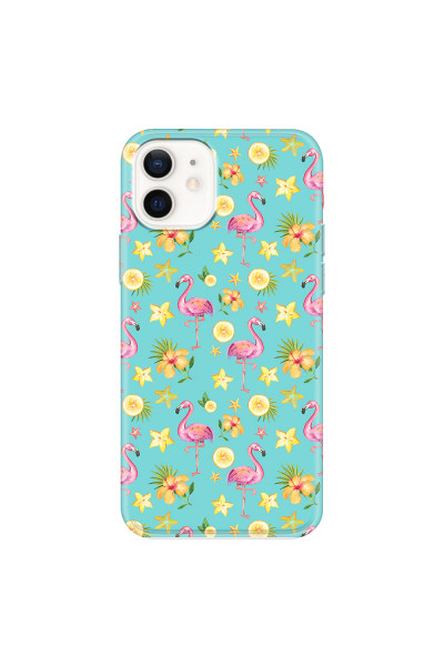 APPLE - iPhone 12 Mini - Soft Clear Case - Tropical Flamingo I